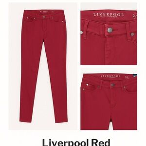 Liverpool Bold Red Denim Pants